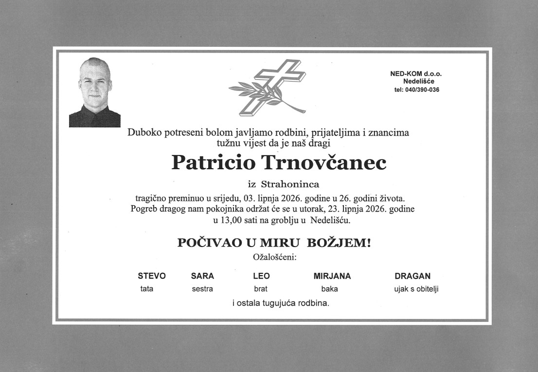 PATRICIO TRNOVČANEC OSMRTNICA